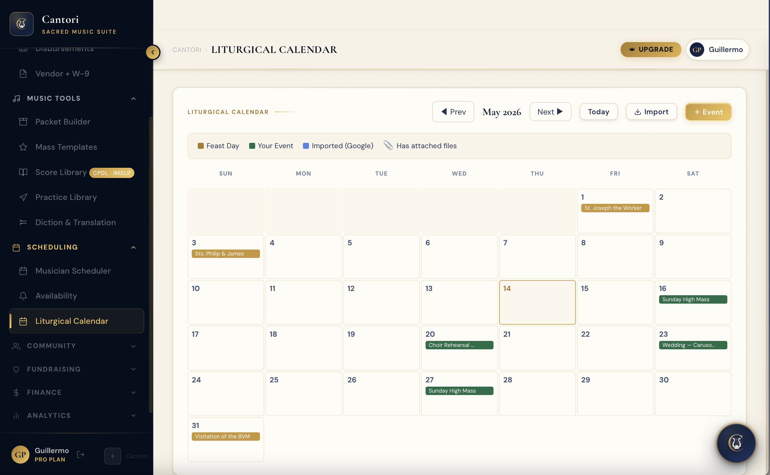 Liturgical Calendar